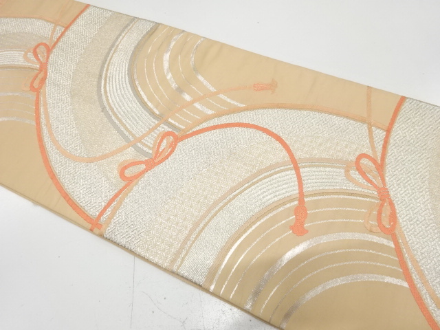 JAPANESE KIMONO / ANTIQUE FUKURO OBI / SILK / WOVEN KUMIHIMO CORD PATTERN